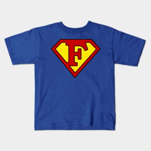 Superhero Symbol Letter F Kids T-Shirt